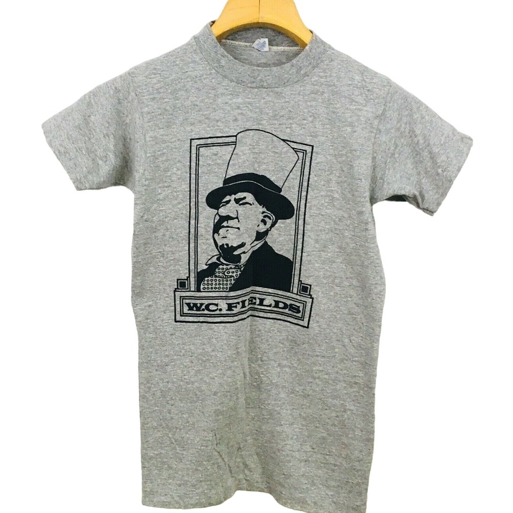 Vtg Artex W.C. Fields T-Shirt Adult S (34-36) Tee Shirt Heather Gray XS Fit